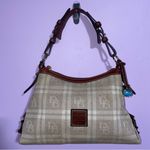 Dooney & Bourke East West Slouch Small Hobo Shoulder Bag Logo Y2K Plaid Vintage Photo 0