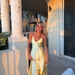 ZARA  maxi dress flowy butter yellow satin effect wedding evening party Photo 10