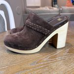 Paige  Alex Studded‎ Brown Suede Platform Clogs Size 11 Retro 70's Photo 2