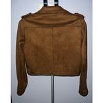 Forever 21  Women's Brown Faux Suede Moto‎ Biker Jacket Size Medium Photo 2