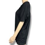 Banana Republic  Womens Henley T Shirt Top Oversized Short Sleeve Black Small Photo 3