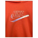 Nike  Hoodie Top Womens Extra Small Orange Sweatshirt Center Swoosh Classic Photo 2