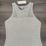 Rachel Zoe  Crochet Bodycon Maxi‎ Dress Metallic Tan Size Large Photo 3