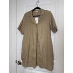 Everlane NWT The Linen Short-Sleeve Shirt Dress – Khaki – Size S Photo 6