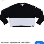 PINK - Victoria's Secret PINK by Victoria's Secret black and white snap sleeve sweatshirt Photo 1