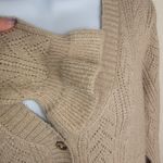 Denim & Co . Pointelle Button Front V Neck Sweater Cardigan Size Large Photo 3