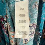 Bohemian Blue Green Babydoll Tunic Top Medium Comfy Relaxed Flowy Boho Blouse Photo 7