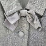 VTG Womens Dress Coat Sm Black Quilted Floral Embellished Puff Sleeve Size 2P Photo 2