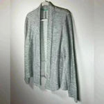 Sweet Grey Open Front Cardigan Cotton Blend Textured Stripes Women’s Size Large Gray Photo 1
