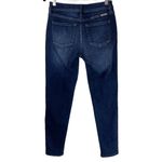 Kancan Womens Dark Wash Skinny Crossover Split Hem Jeans Sz 27 Blue Photo 2