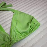 Luli Fama  Triangle Bikini Top Size D Cup Green & White Strip Striped Photo 8