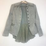 Free People  Victorian Ruffle Lace Up Military Jacket Size XS Photo 6