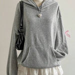 Bows! Adorable NWTs hoodie ! Medium ! HUG YOUR HOMIE Gray Photo 0