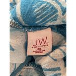 JW Style Turquoise White Floral Ruffle Asymmetrical Elastic Waist Skirt XL Blue Photo 7