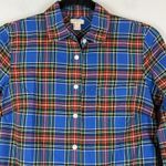 J.Crew Shirt Womens XS Blue Red Plaid 100% Cotton Long Sleeve Button-Up Preppy Photo 2