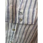 Jones New York ‎ Blouse Medium Long Sleeve 100% Linen Shirt Stripe Beach Comfort Photo 6