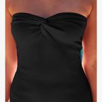 LILLUSORY Knitted Dresses Twisted Front Bodycon Dress with Back Slit Black Size M Photo 3