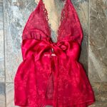 Victoria's Secret Red Lace Lingerie Babydoll Satin Bow Chemise Women's Medium Photo 0
