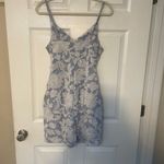 Waverly Grey Liberant Lace Floral Striped Dress Size M Adjustable Straps Blue Size M Photo 1