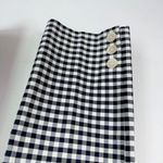 J.Crew Remi Pant Gingham Button Leg Navy White Size 16T 16 TALL EUC Photo 4