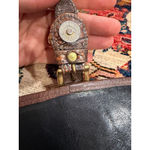 Brahmin Vintage Leather Crossbody Bag Black Brown Croc Embossed 1985 Logo Photo 5