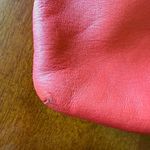 Fossil  Coral Orange 100% Cow Hide Leather Square Crossbody Zipper Top Purse Bag Photo 3