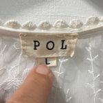 POL  Boho Fairy Cardigan Size Large Off White Floral Lace Asymmetrical Hem Photo 8