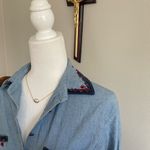 Van Heusen  Embroidered Denim Button Up Size S Photo 3