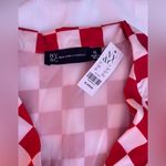 New York & Company Red and White Checkered Blouse Size XL Photo 1