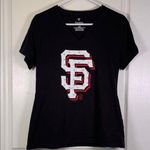 Fanatics  San Francisco Giants Baseball V-Neck Black Shirt Size Large EUC #2783 Photo 0