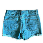 ASOS  DESIGN Women’s Light Blue Denim Cutoff Shorts 30” Mid Rise Cuffed Classic Photo 2