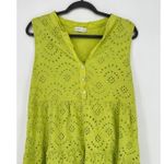 Civico 51 Eyelet Lace Lime Green Dress Size Large Made Italy Sleeveless Popover Photo 1
