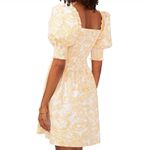 1. State  Bodice Dress Womens Large Yellow Floral Smocked Puff Sleeve Cottagecore Photo 5