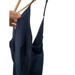 Capulet Navy Deep V-neck Maxi Satin Dress High Slit Size Small Photo 2