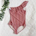 Albion “The Icon Wave” Sydney One Piece One Shoulder Striped Swimsuit Sz M Orange Size M Photo 1