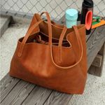 STYLISH BROWN& BLACK LEATHER WOMENS TOTE HANDBAGS PURSE SHOULDER BAGS FOR WOMEN Photo 4