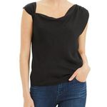 Theory  Asymmetric Classic Silk Georgette Black Top, Size S New w/Tag Retail $275 Photo 0