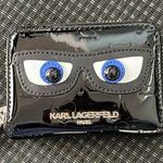 Karl Lagerfeld  wallet Black patent shiny with Blue eyes Photo 0