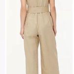 J.Crew Factory Khaki Linen Blend sleeveless belted jumpsuit size 14 Tan Photo 1