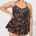 Torrid Tattoo Mermaid Wireless Strappy Lace Front Swim Dress Swimsuit Photo 0