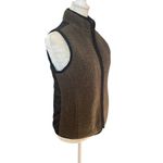 Banana Republic gray and black sherpa sleeveless zip up vest women's size small Photo 1