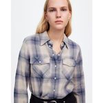 Madewell NWT‎  Flannel Snap-Front Shirt in Plaid - Size 6 Photo 1