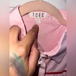 TCEC NEW  PINK & Red Button UP Contrast Ribbon Mini Dress Photo 4