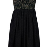 CAROLYNE ROEHM Vintage metallic print high neck formal gown dress S/M 6 Black Size M Photo 0