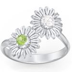 Sunflower Toi Et Moi Diamond Peridot 14k White Gold Ring 5 Photo 0