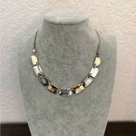 Nine West Vintage Mixed Metal Hammered & Smooth Necklace Photo 5