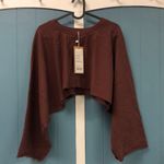 Nigama Sol burgundy crop kimono sweatshirt‎ 100% cotton oversized XS Red Photo 0