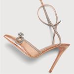 Lulus Lullie Rose Gold Satin Rhinestone Ankle Strap Pointed-Toe Pumps sz 8 Photo 3