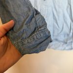 Cloth & Stone  Chambray Shirt Women's Small Blue Two‎ Tone Tencel Roll Tab Sleeve Photo 2