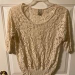 Ivory Eyelash Lace 3/4 sleeve top size Large Photo 0